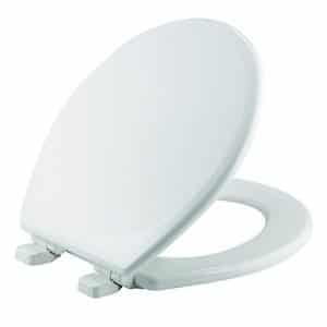 Toilet Seat MUJIUSHI Soft Close Round Toilet Seat with One Button Quick Release & Simple Top Fixing O-Shaped Oval Toilet Seat for Easy Installation & Cleaning 